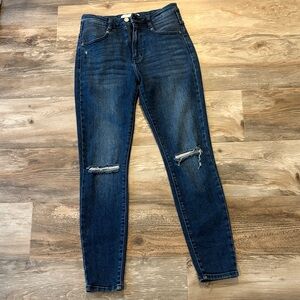 KanCan Dark Blue Distressed Skinny Jeans